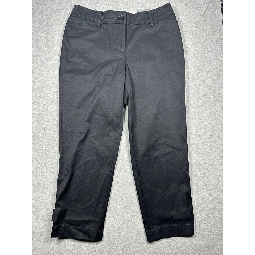 Talbots‎ Pants Womens 2P Petite Perfect Crop Navy Blue Pocket Zip 29x22